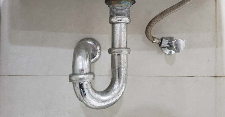 pipes underneath a sink