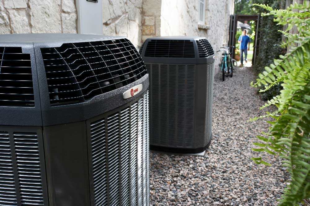 Trane units outside home