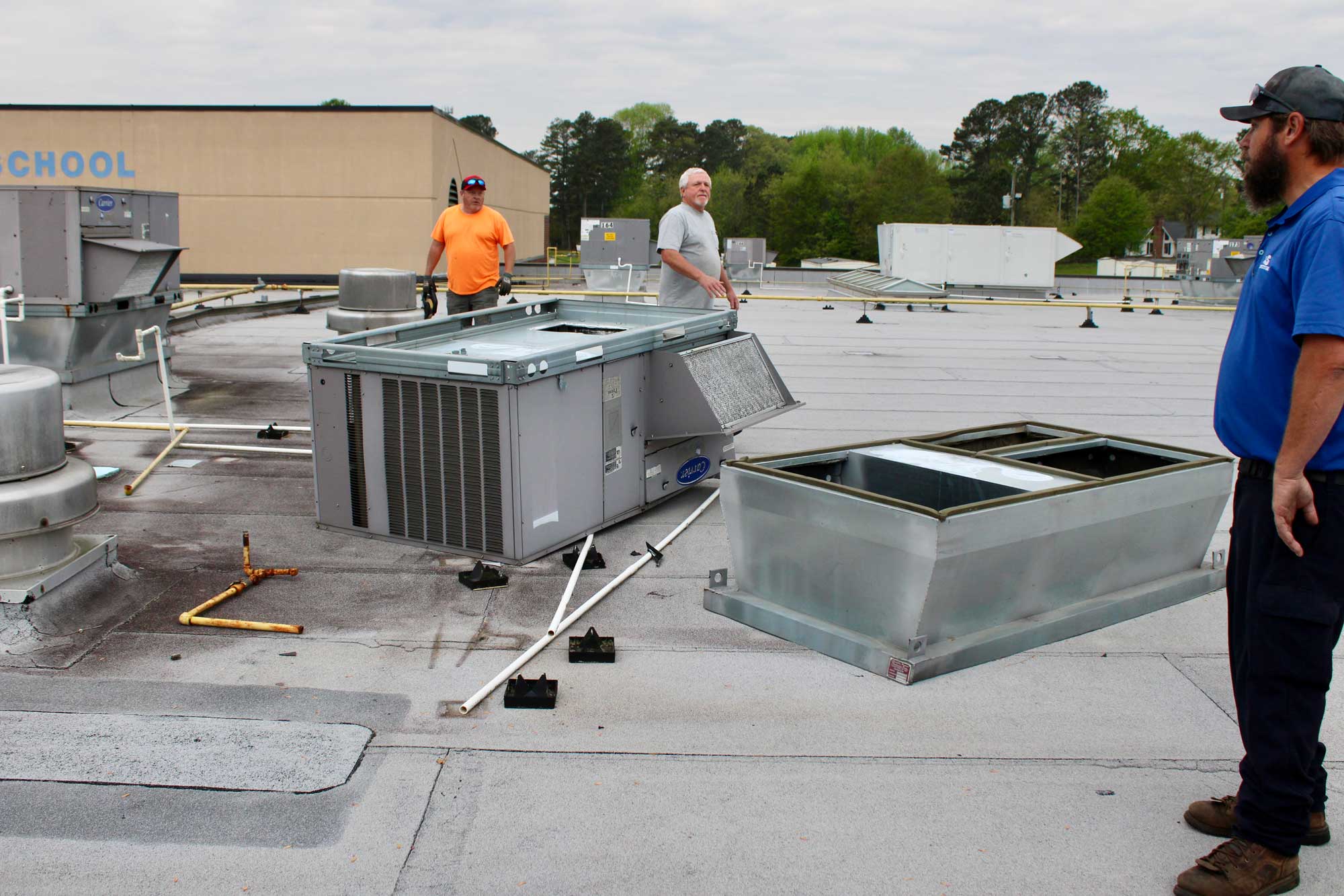 damaged HVAC unit after a recent storm