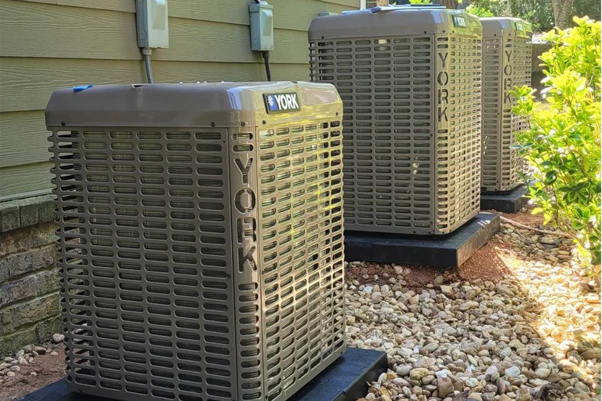 York HVAC systems outside of apartment complex