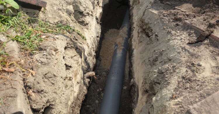 residential sewer pipe installation